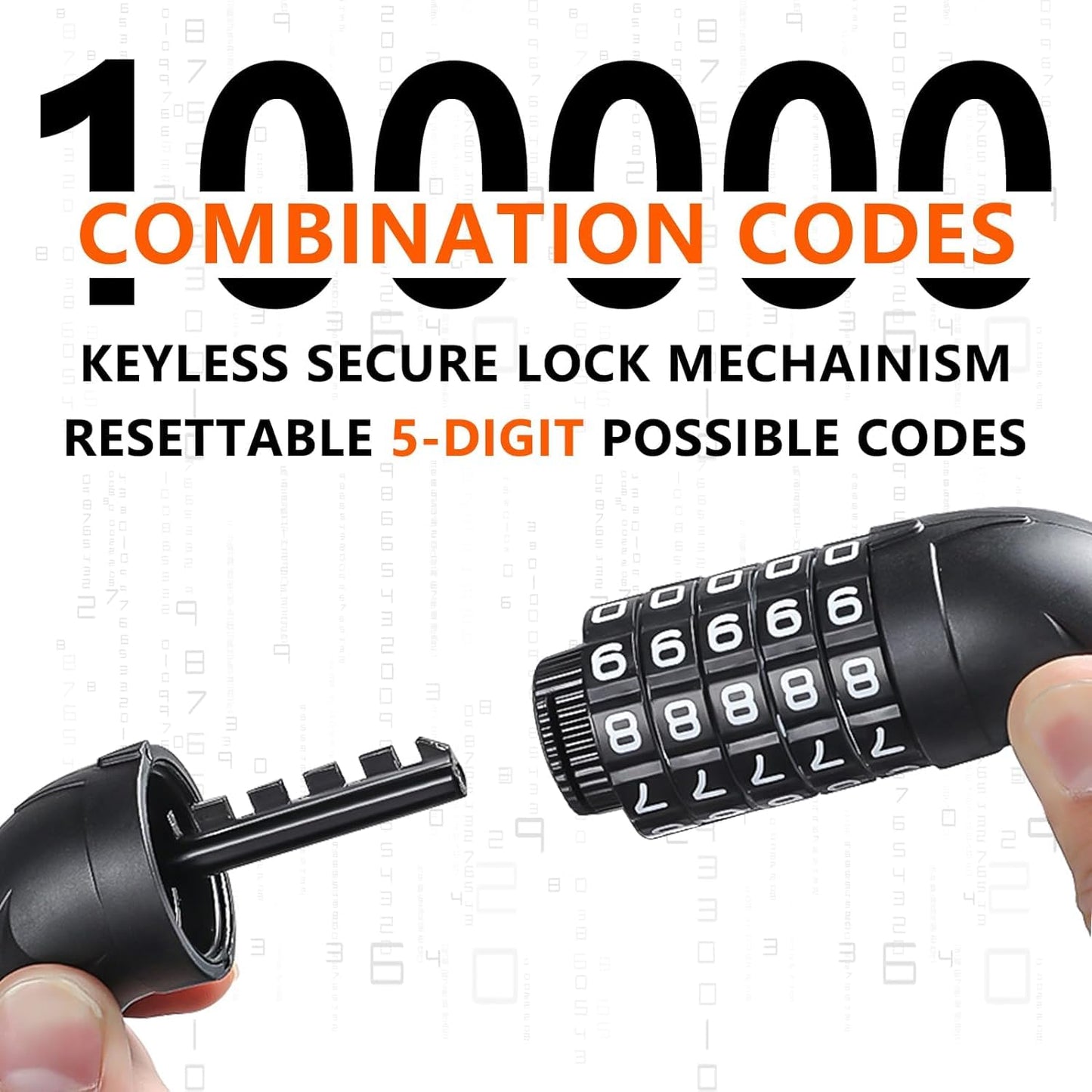 5 Digit Combination Heavy Duty Anti-Theft Bicycle Lock