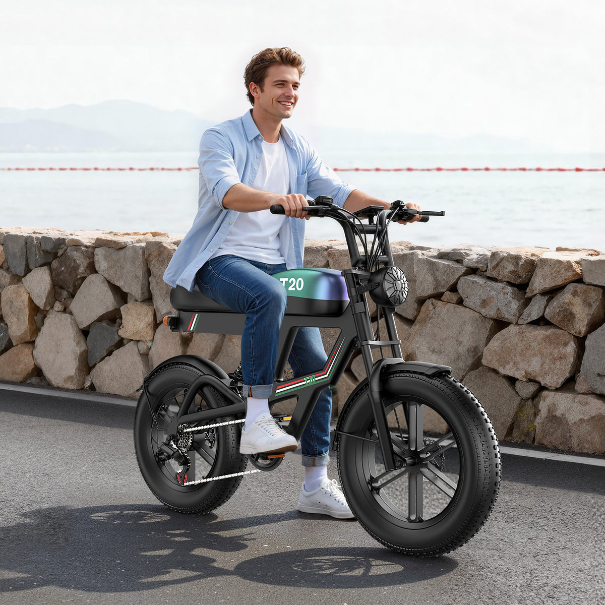 ASKGO Electric Mountain Bike for Adults, 750W Rated Electric Bicycle,48V 20Ah Removable Battery,20"Fat Tire Off-Road Ebike 20MPH 65Miles Range ,ages 14+ UL2849