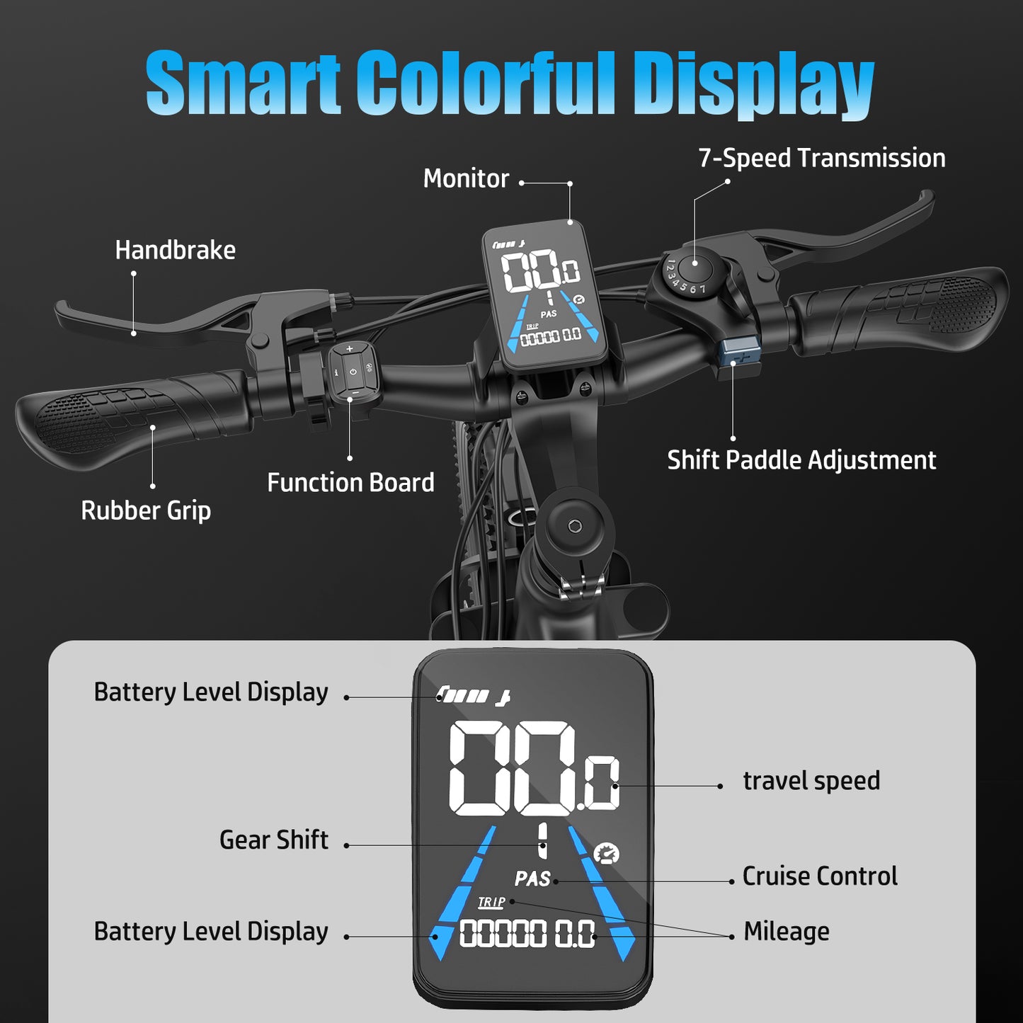 ASKGO F28 Electric Bike for Adults, 750W Motor, 26" Pneumatic Tires, 25mph 45miles Range Mountain Commuter Ebikes, 499WH Removable Lithium Battery, with Front Suspension, 7-Speed Gear