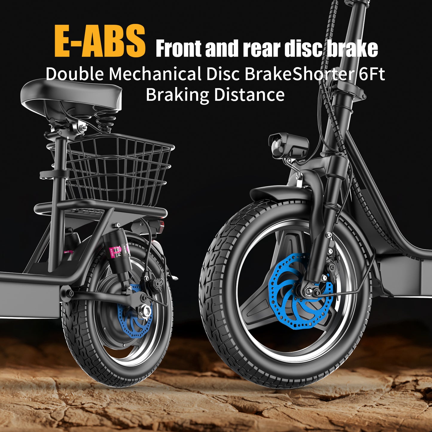 ASKGO K10 Electric Scooter with Seat,1200W Peak Motor 48V 15AH Commuter Scooter, 25Mph Escooter with basket (Removable),UL2722,Grocery Ebike, shopping Ebike, pet Ebike