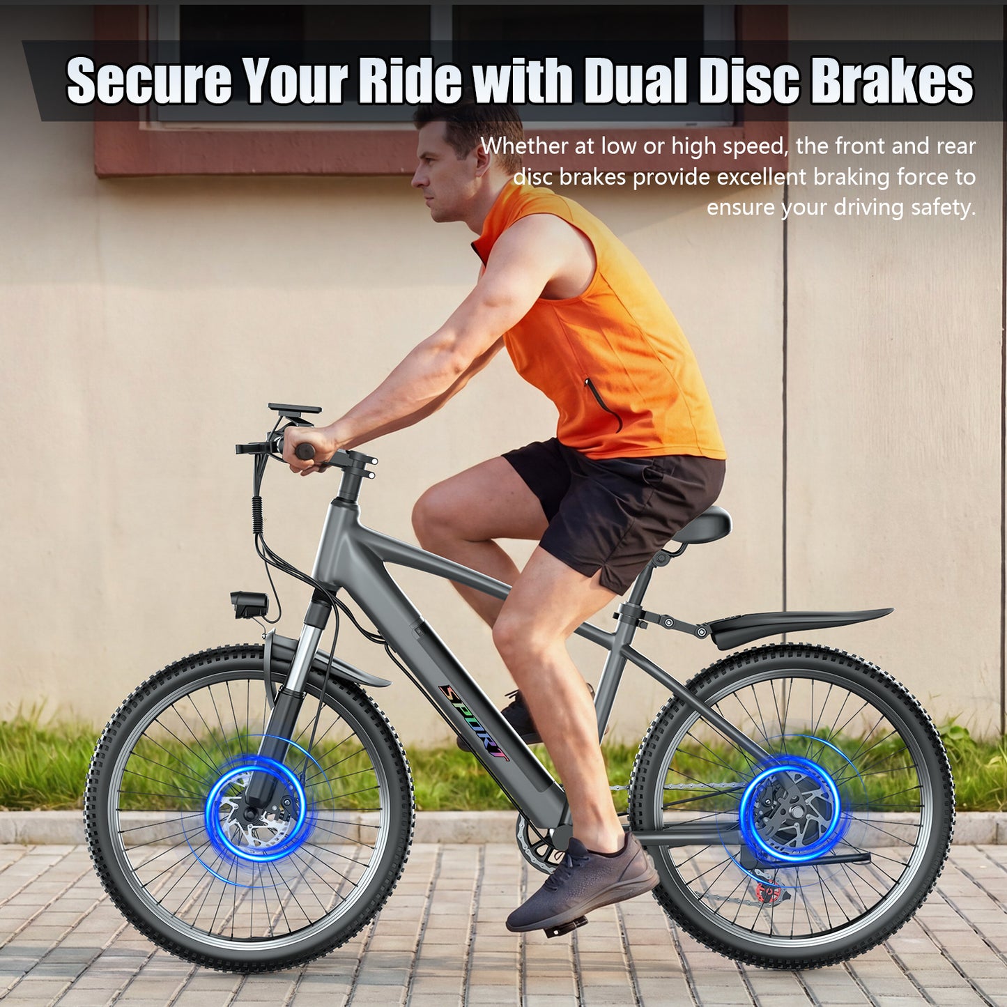 F28-750W Rated Electric Mountain Bike ,48V 10A Off-Road Ebike (Removable Battery）45 Mile Range,26" Pneumatic Tires-UL2849 Certified (Camp,Trail Rid) Ages14+