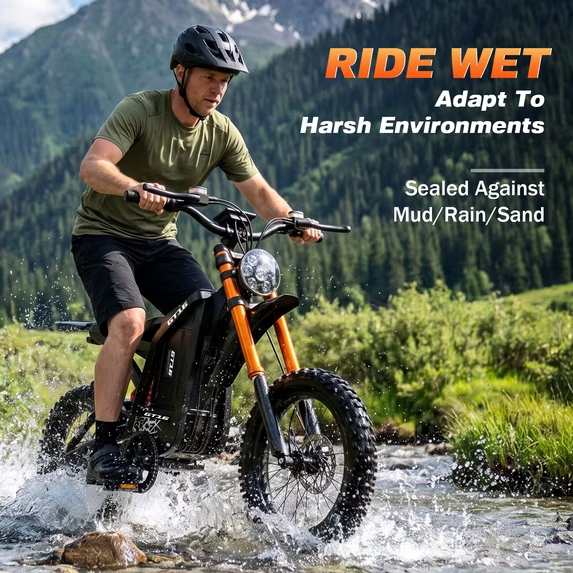 ASKGO GT16 Off-Road Electric Bike,750W Rated(3000W Peak) Motor, 28MPH&48V 25Ah&65 Mile Range, Dual Hydraulic Brakes,Full Suspension Vehicle, UL2849 Certified, Ages 16+