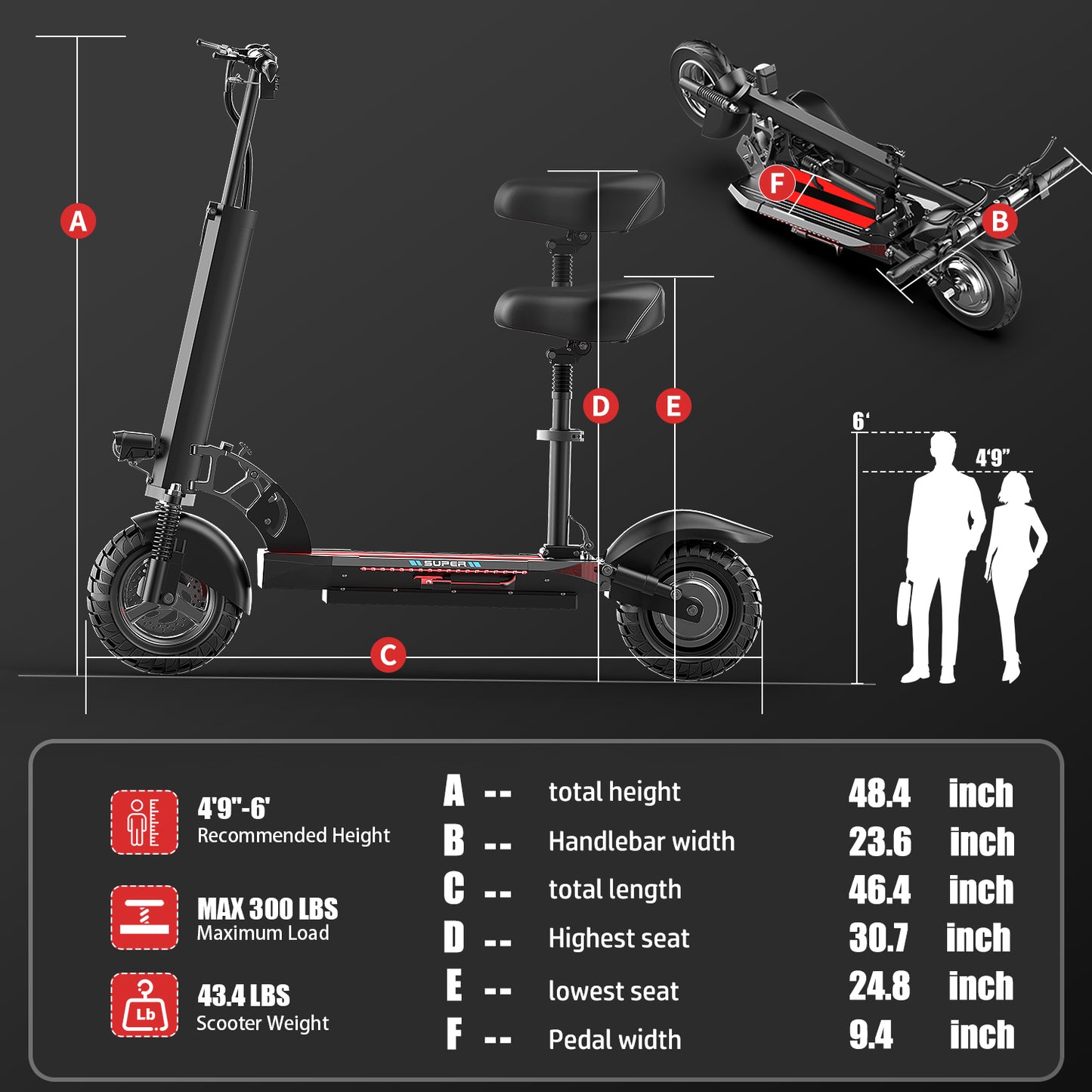 ASKGO Q2 1200W Peak Off Road Electric Scooter for Adults ,3 speed&27MPH &35Mile Escooter,48V 15AH Electric Scooter With Detachable/Foldable seat, 10''Tire All Terrain，330LBS Capacity，UL2272