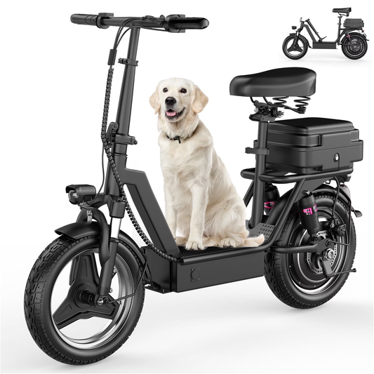 ASKGO K11 Electric Scooter for Adults, 1200W Peak 48V 15Ah, 14 Inch With Seat & Carry Box, up to 35 Miles 25MPH, UL2272