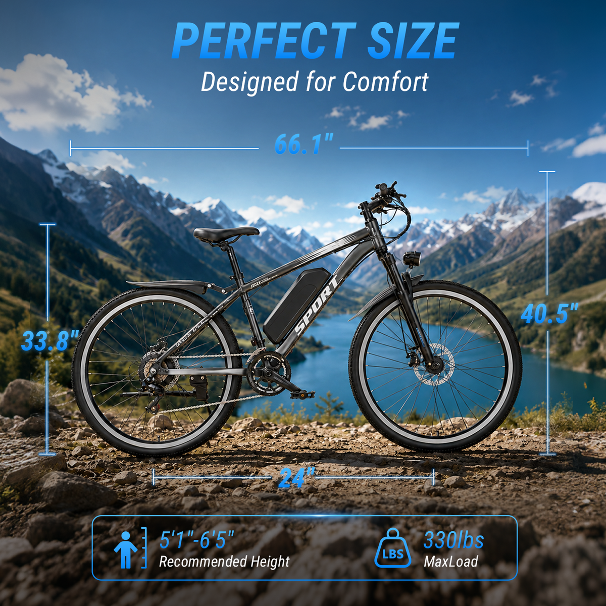 ASKGO 749W Rated Electric Mountain Bike for Adults, 26" All-Terrain Tire, 48V 10.5Ah Removable Battery for 45Mile Range 20MPH，Ages 14+ Class2 UL2849