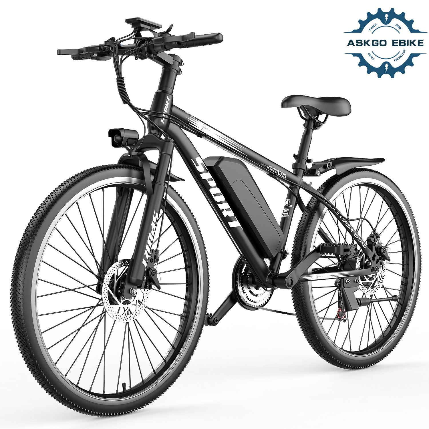 Adults 26'' Mountain Ebike 48V 750W Peak Motor 21-Speed