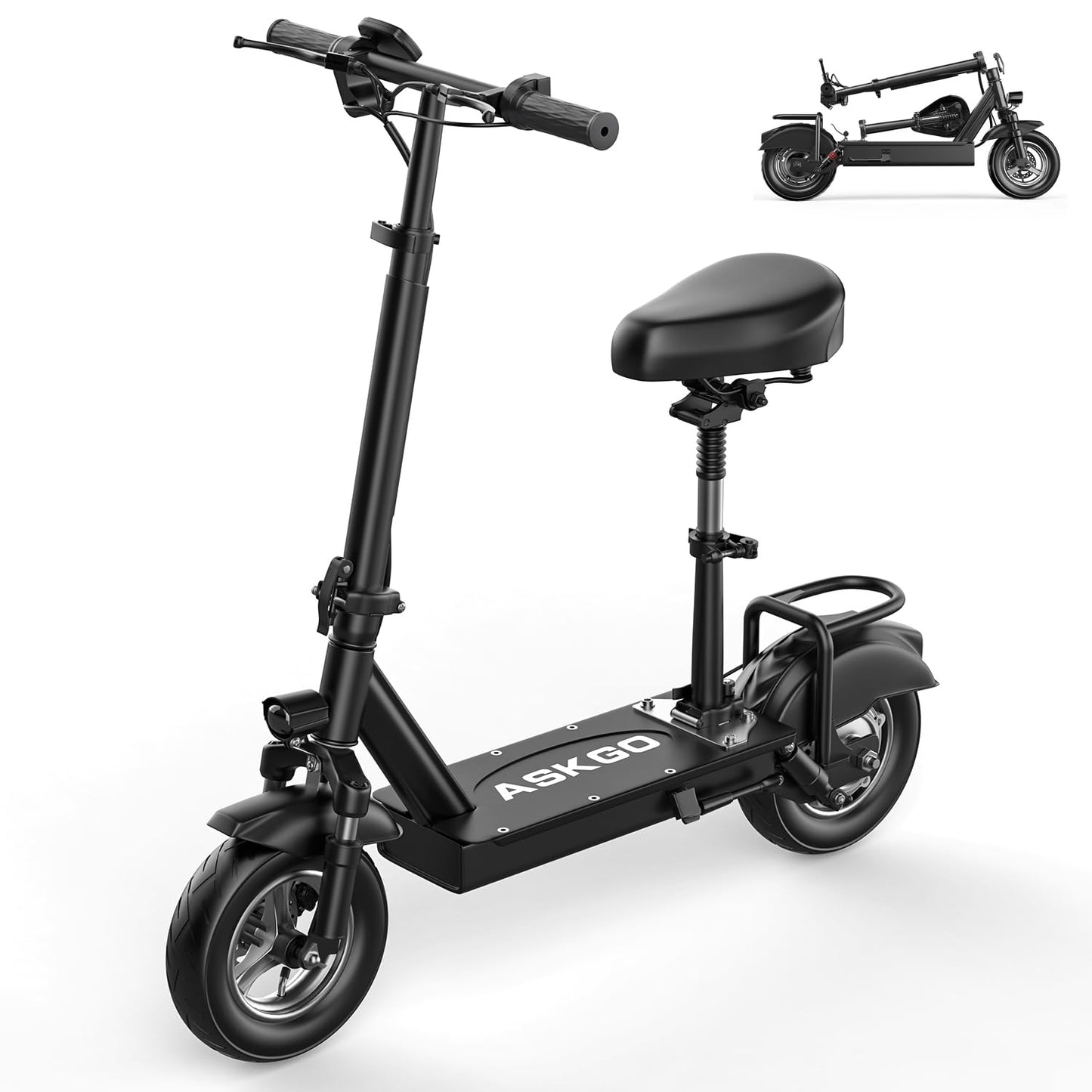T10 500W Motor Folding Adults Electric Scooter w/ Seat