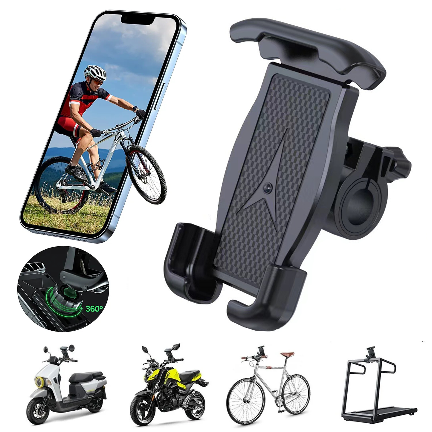 Bicycle Handlebar Cell Phone Silicone Holder For Motorcycle GPS E Bike Scooter