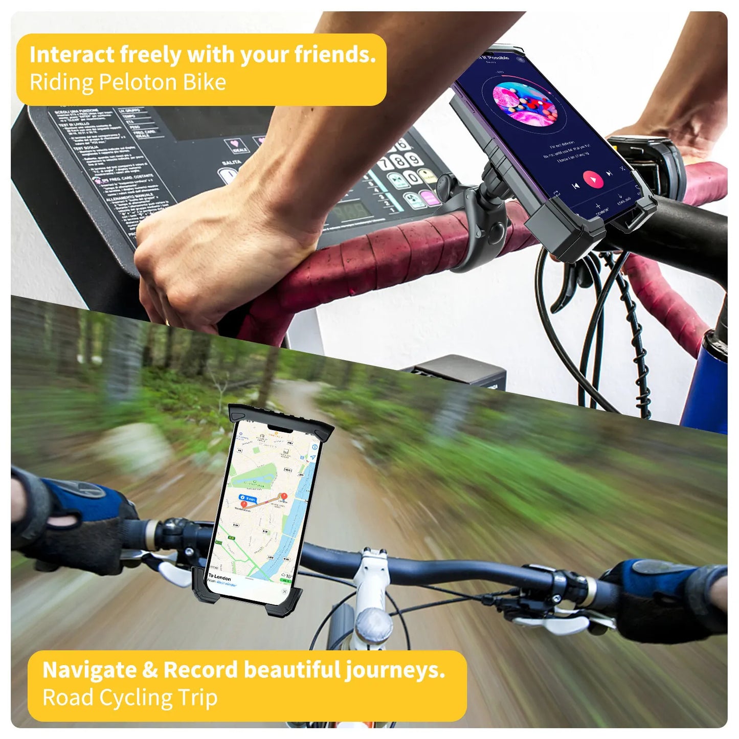 Bicycle Handlebar Cell Phone Silicone Holder For Motorcycle GPS E Bike Scooter