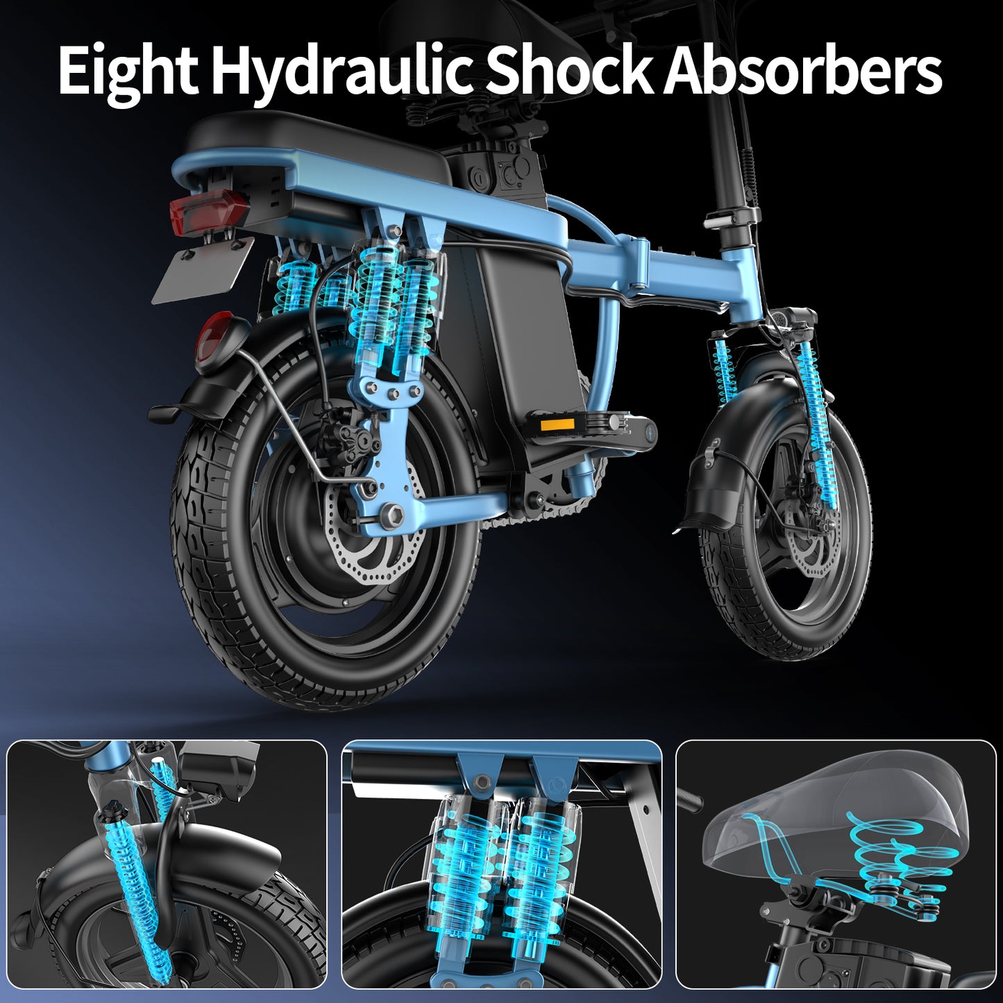 ASKGO Blue Ebike Folding 48V 13AH Electric Bicycle