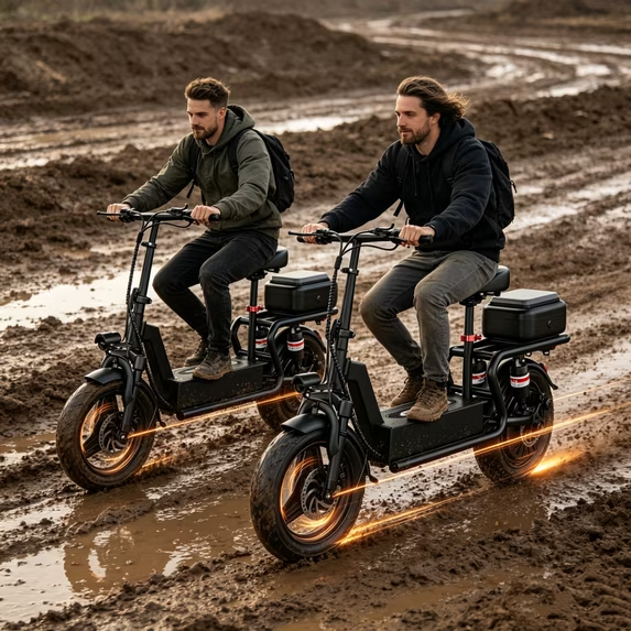 1200W 25MPH Electric Scooter with Seat,35 Mile,14'' Puncture-Resistant Double-Layer Tires,48V 15A Battery with Waterproof Charging Port,High-Quality Waterproof R-Box, 3-Speed Commuter Escooter,UL2272