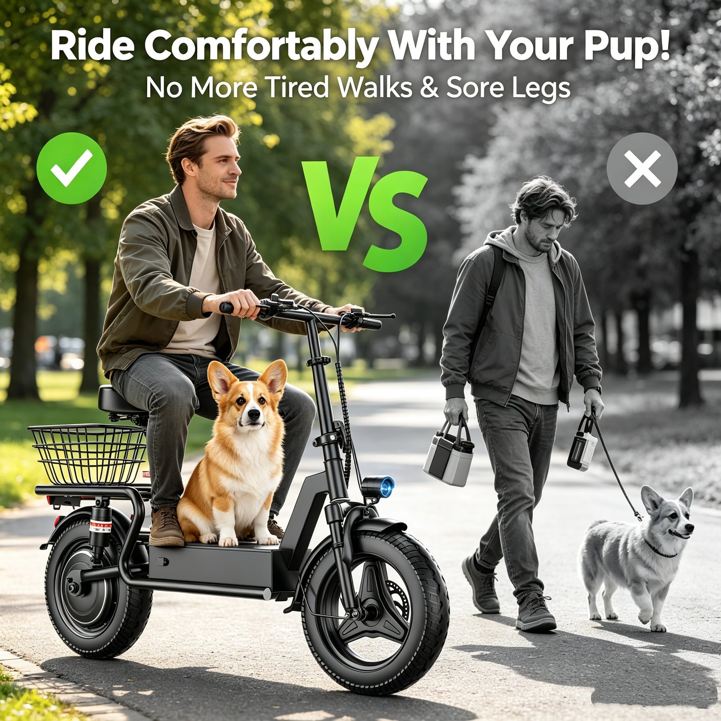 ASKGO 1200W Electric Scooter with Seat for Adults, 48V 15Ah Commuter Escooter 25 MPH 25-35 Miles Range, 14" Tire, UL 2272