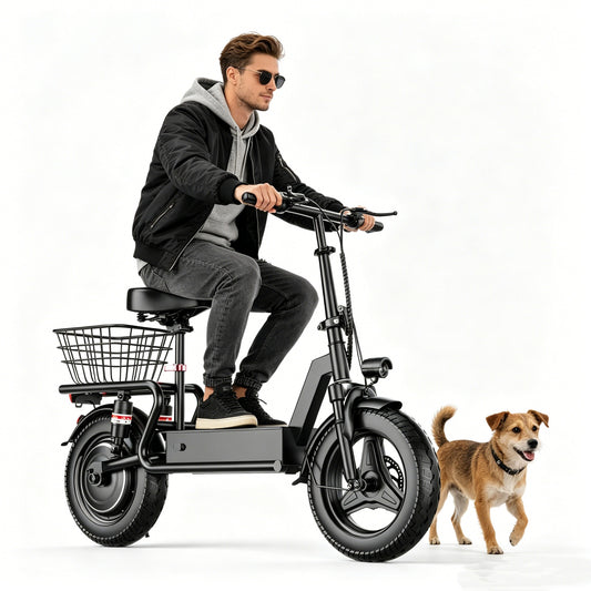 ASKGO 1200W Electric Scooter with Seat for Adults, 48V 15Ah Commuter Escooter 25 MPH 25-35 Miles Range, 14" Tire, UL 2272