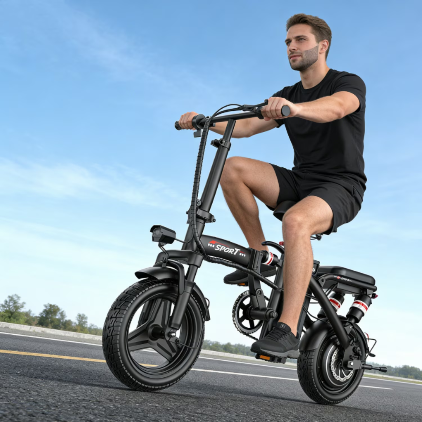 ASKGO Z8 750W Rated Electric Bicycle for Adults Teens 48V 13A,14”Folding Electric Bike ,20Mph & 25Miles,Ages 14+,Class2, UL 2849