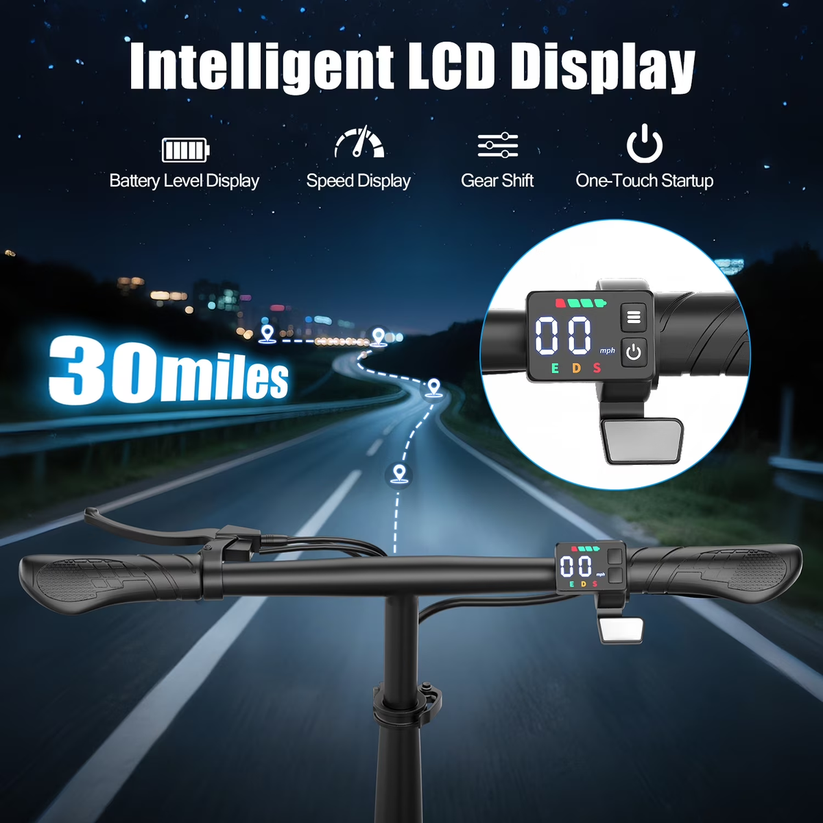 ASKGO K11 Electric Scooter for Adults, 1200W Peak 48V 15Ah, 14 Inch With Seat & Carry Box, up to 35 Miles 25MPH, UL2272